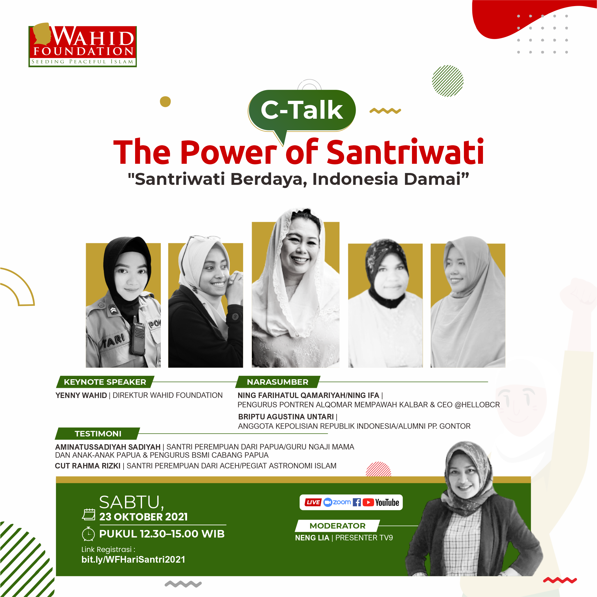 Peringati Hari Santri, Wahid Foundation Gelar Webinar The Power of Santriwati, “Santriwati Berdaya, Indonesia Damai”